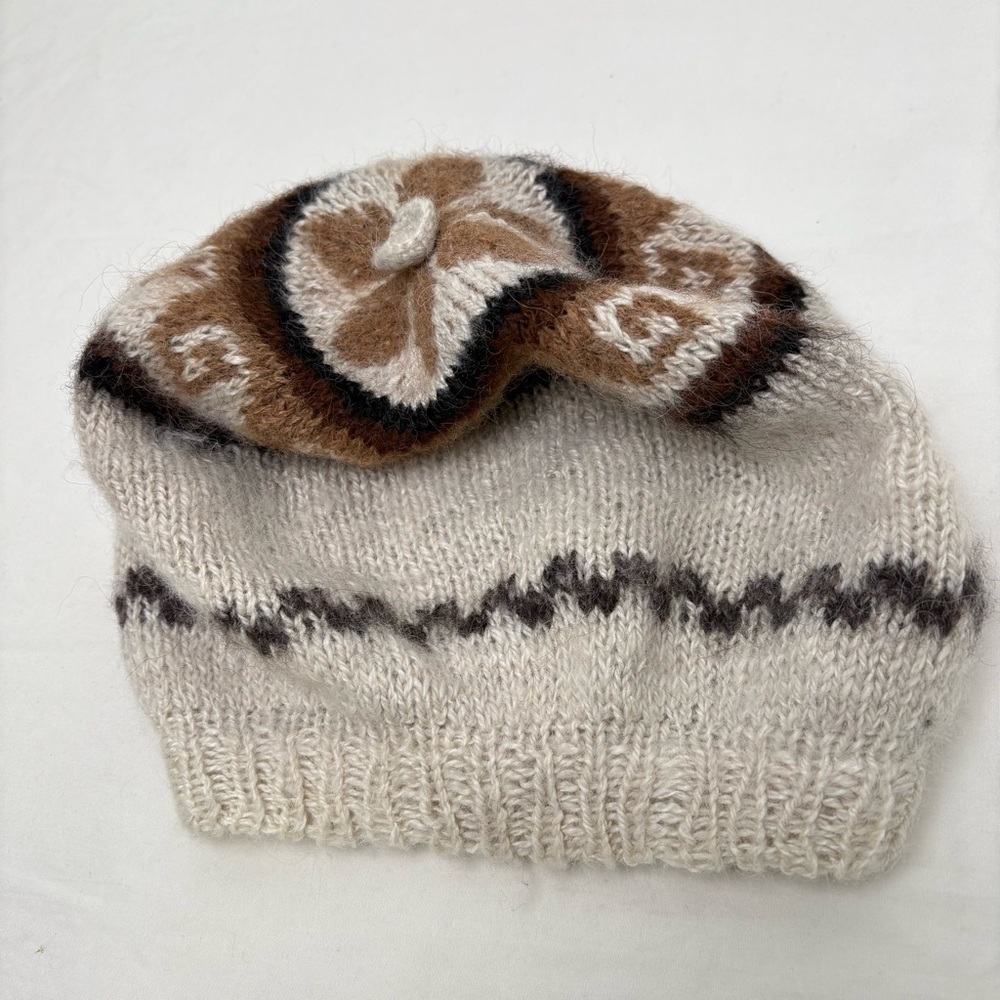 NEW Children’s Kid’s Handmade Hand knit Alpaca Wool Beret Beanie Hat - Picture 4 of 8